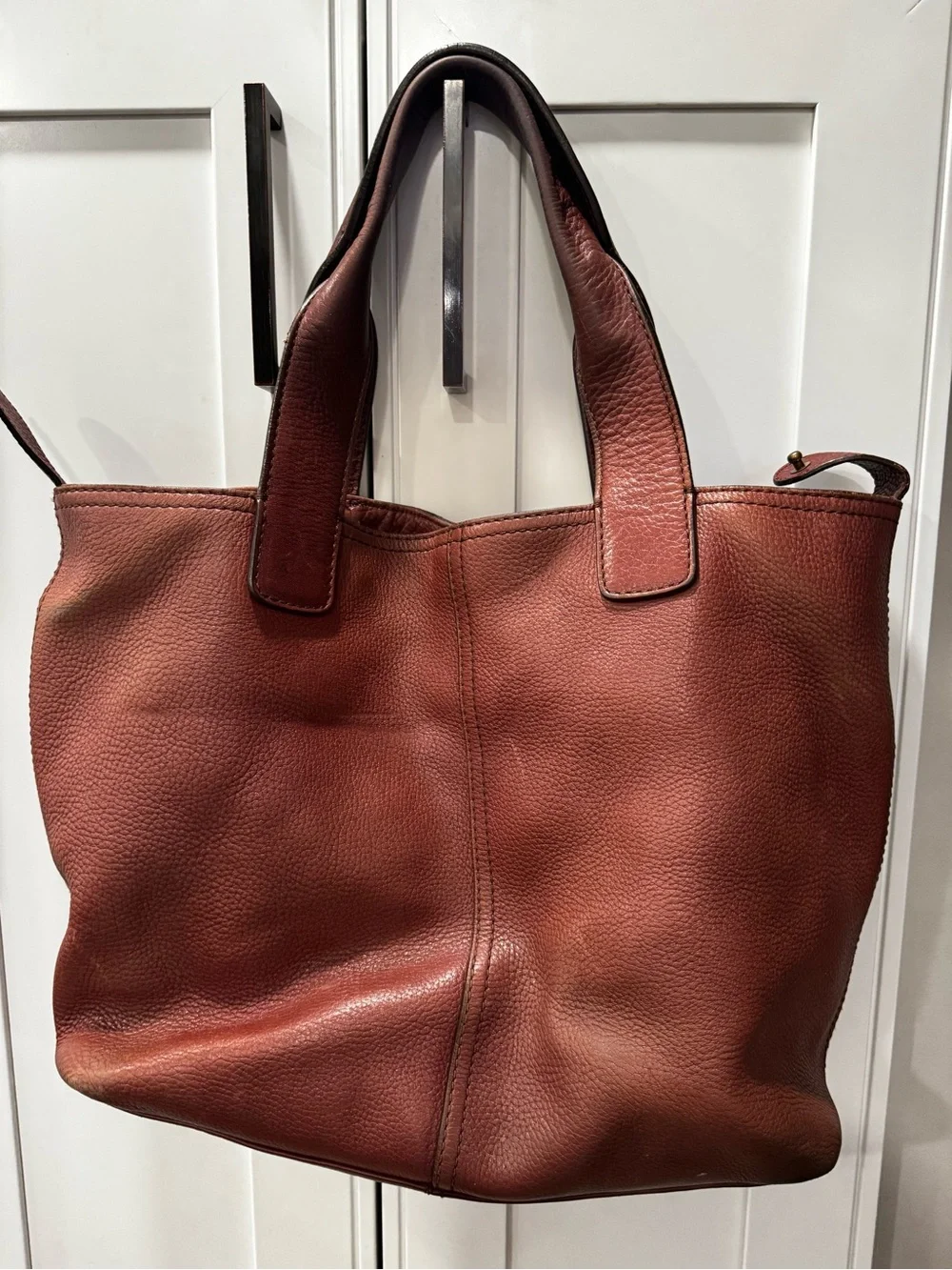 Vintage UGG Large Burguundy/ Mahogany  Leather Bag Rare Unique Design